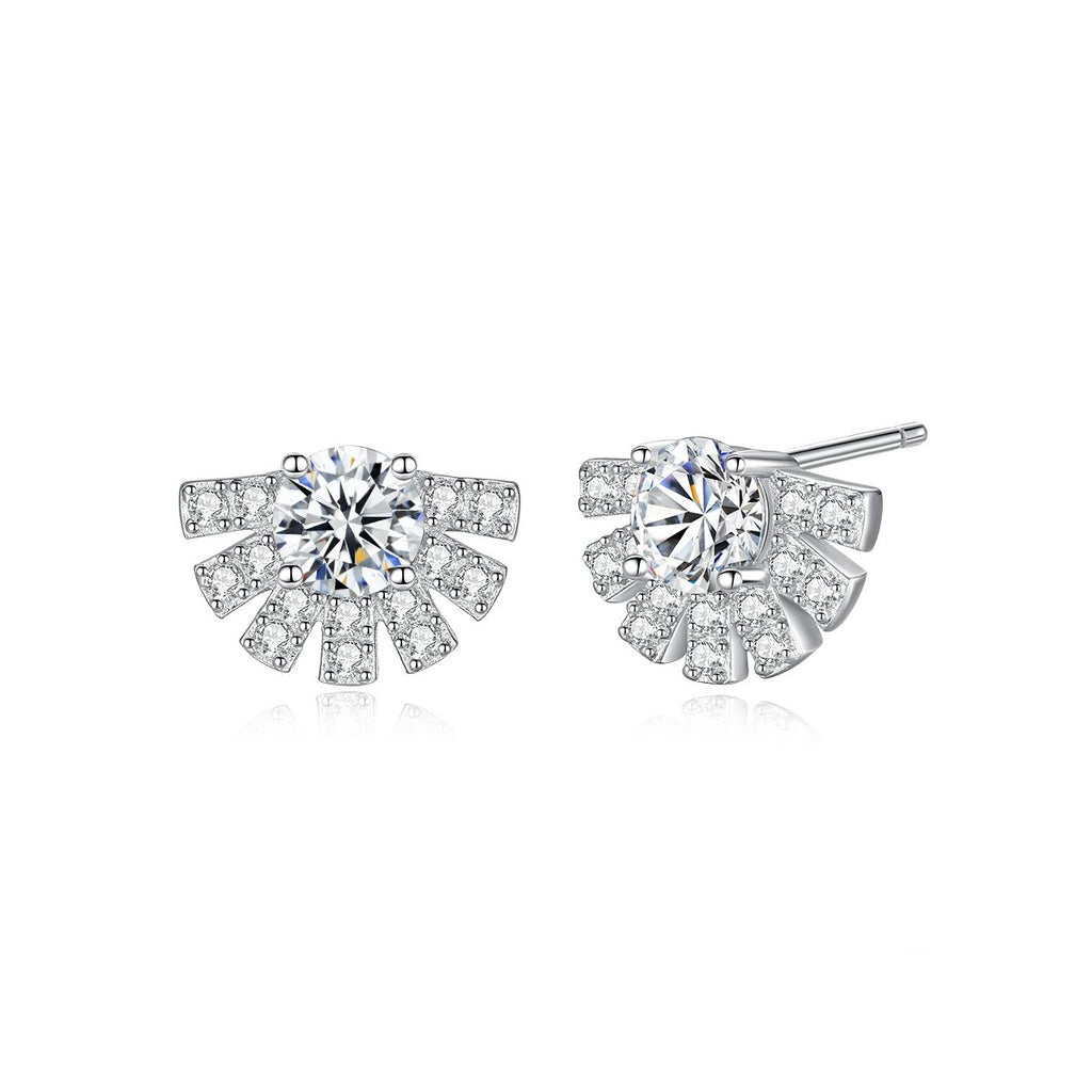 0.5ct Round Brilliant Fan Cluster Stud Earrings