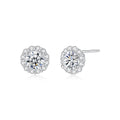 0.5ct Round Brilliant Halo Stud Earrings