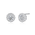 0.25ct Round Brilliant Scalloped Halo Stud Earrings