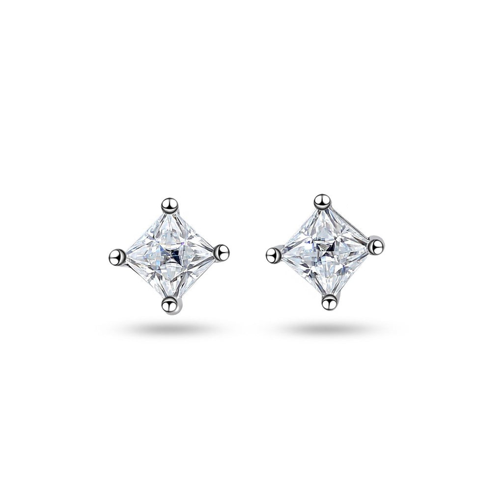 0.25ct Princess Four-Claw Solitaire Stud Earrings