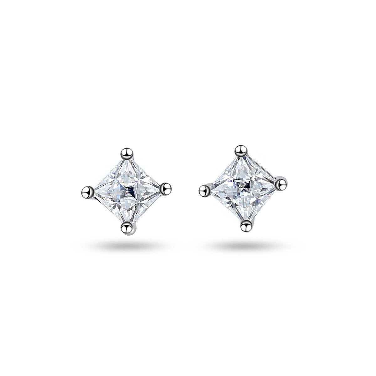 0.25ct Princess Four-Claw Solitaire Stud Earrings