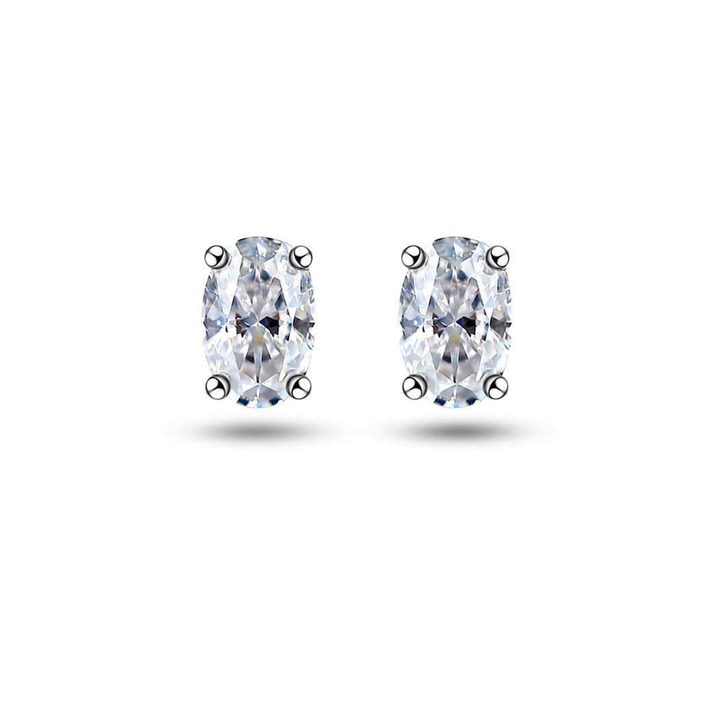 0.5ct Oval Four-Claw Solitaire Stud Earrings