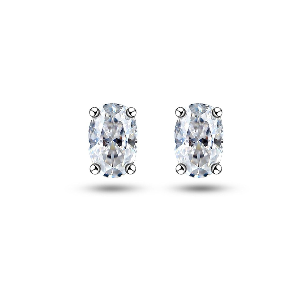 0.5ct Oval Four-Claw Solitaire Stud Earrings