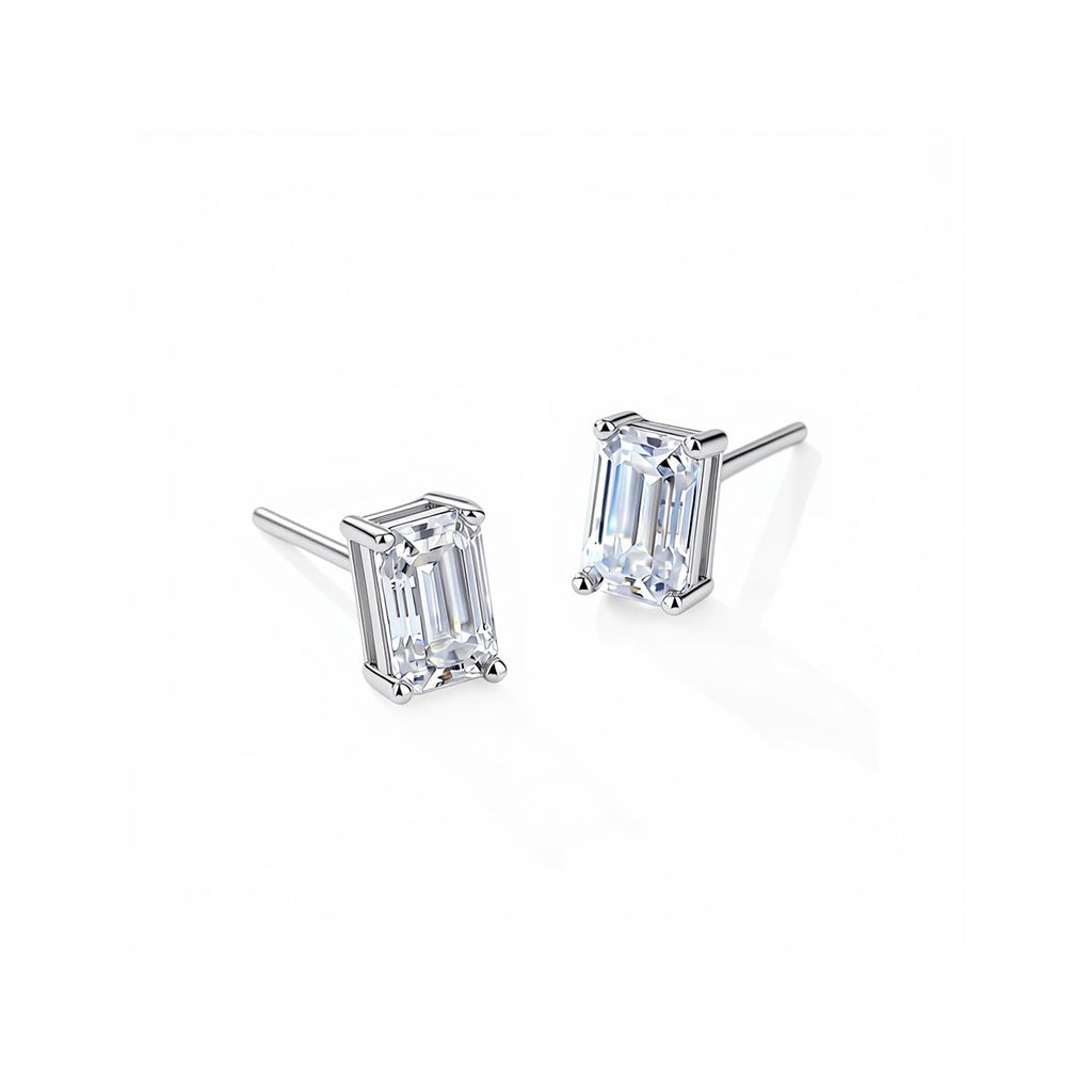 0.5ct Baguette Four-Claw Solitaire Stud Earrings