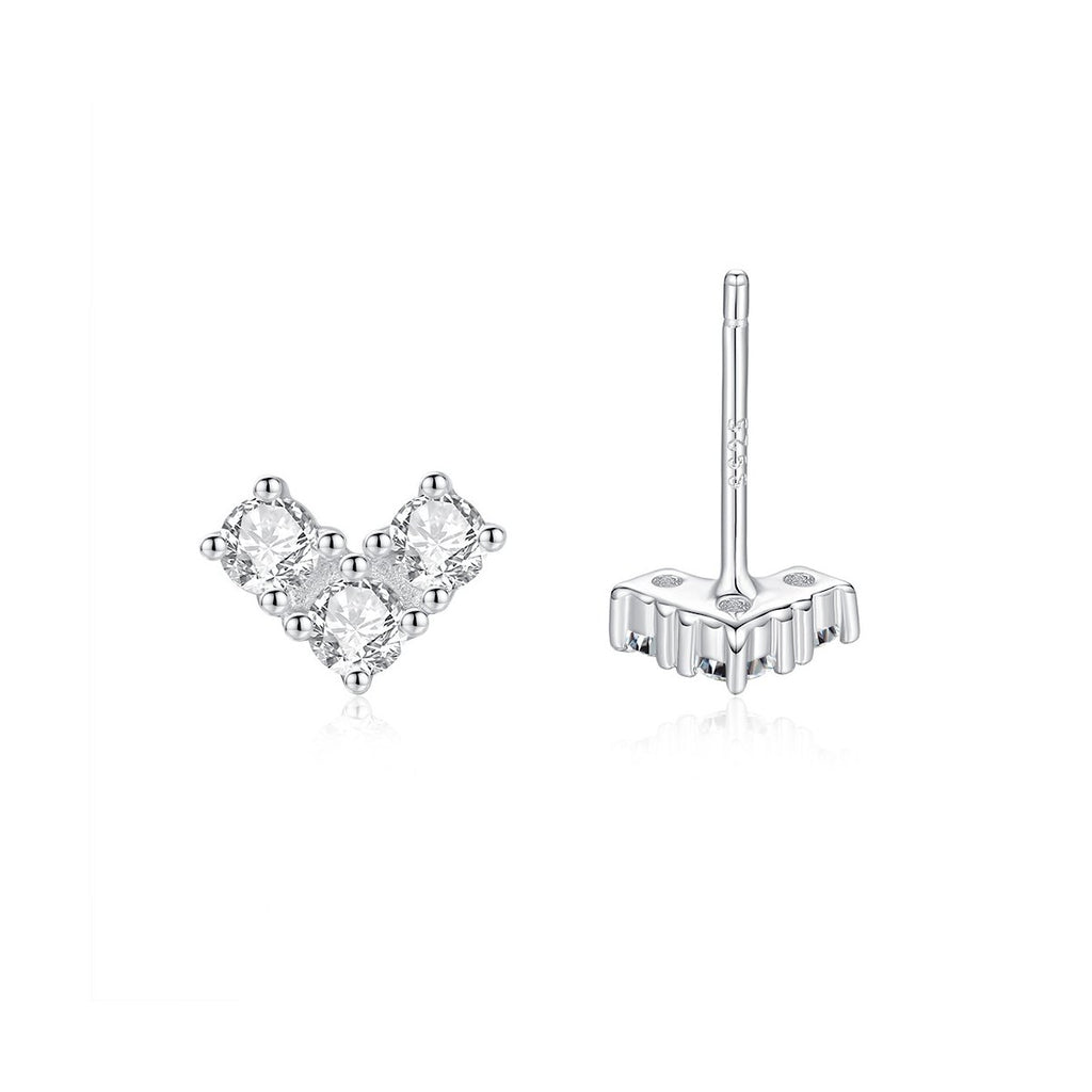 0.06ct Round Brilliant Chevron Cluster Stud Earrings