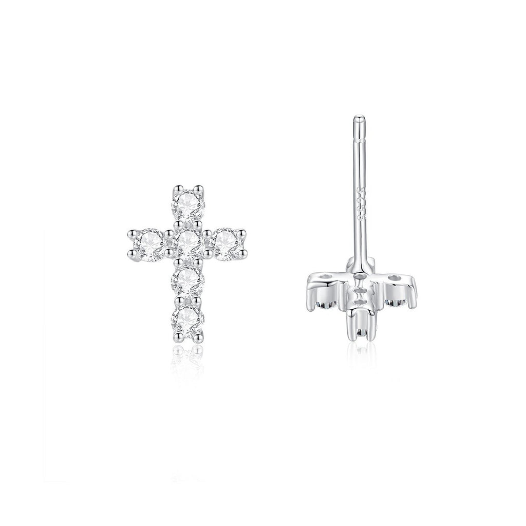 0.03ct Round Brilliant Cross Stud Earrings