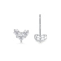 0.03ct Princess Chevron Cluster Stud Earrings
