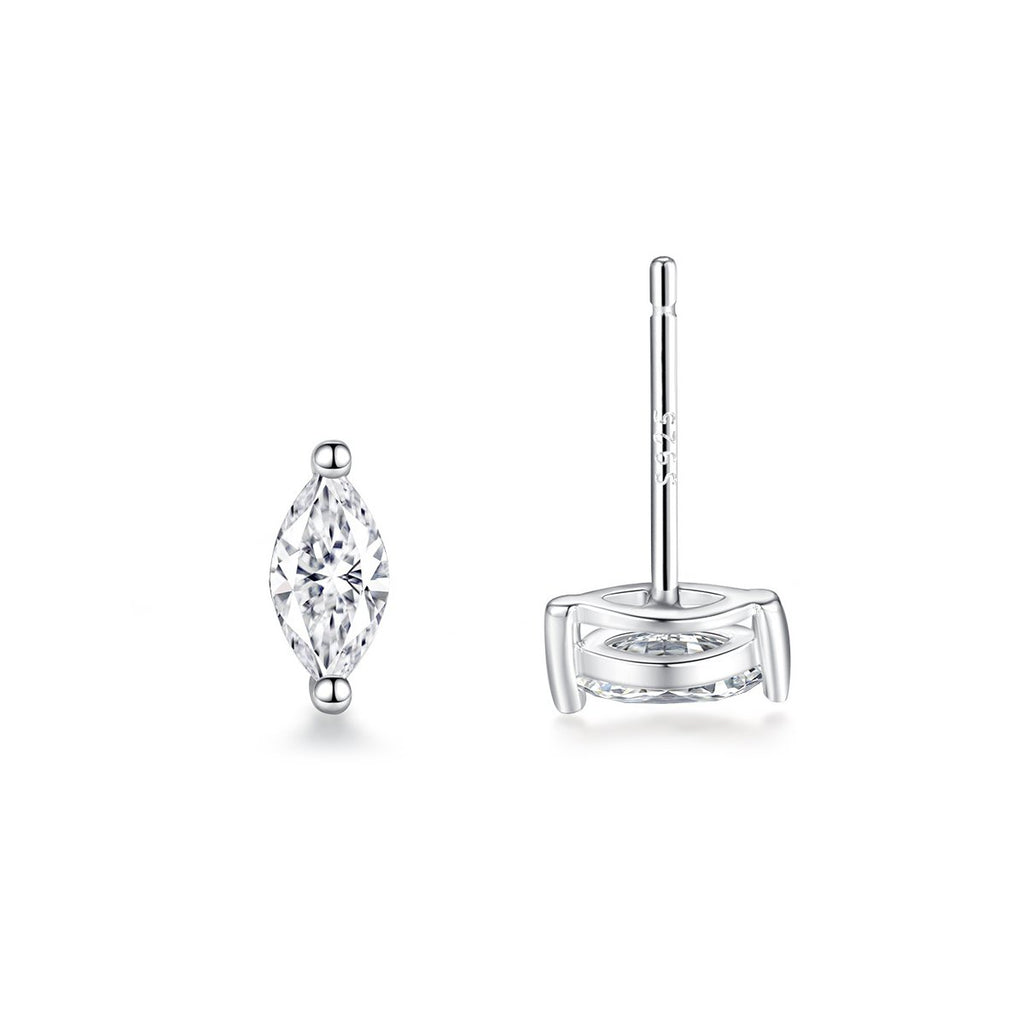 0.8ct Marquise Two-Claw Solitaire Stud Earrings