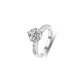 1ct Round Brilliant Solitaire Ring, Pavé Split Shank