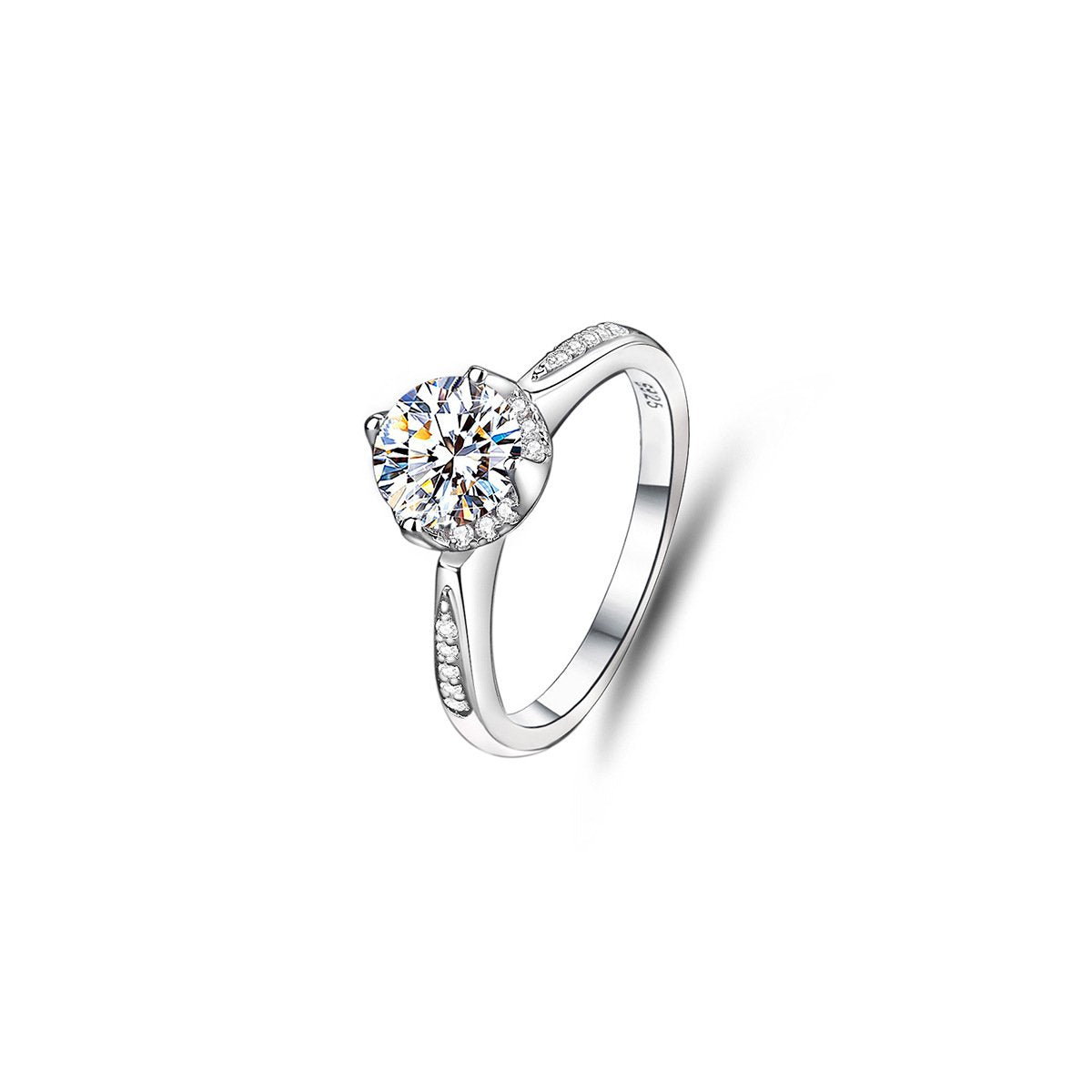 1ct Round Brilliant Solitaire Ring, Pavé Split Shank