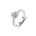 1ct Round Brilliant Solitaire Ring, Pavé Bypass Band