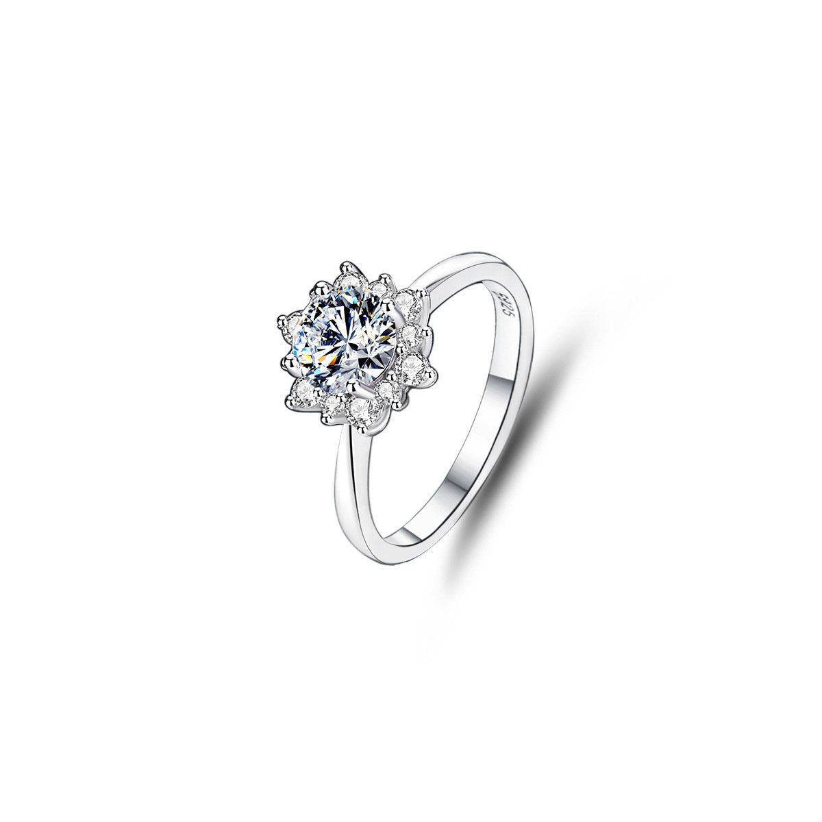 1ct Round Brilliant Floral Halo Ring