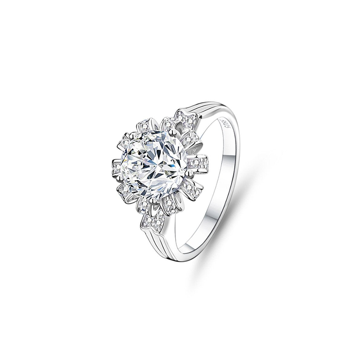 2ct Round Brilliant Snowflake Halo Ring