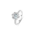 2ct Round Brilliant Crown Solitaire Ring, Pavé Shoulders