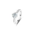 1ct Round Brilliant Solitaire Ring, Pavé Shoulders (14 accent stones)