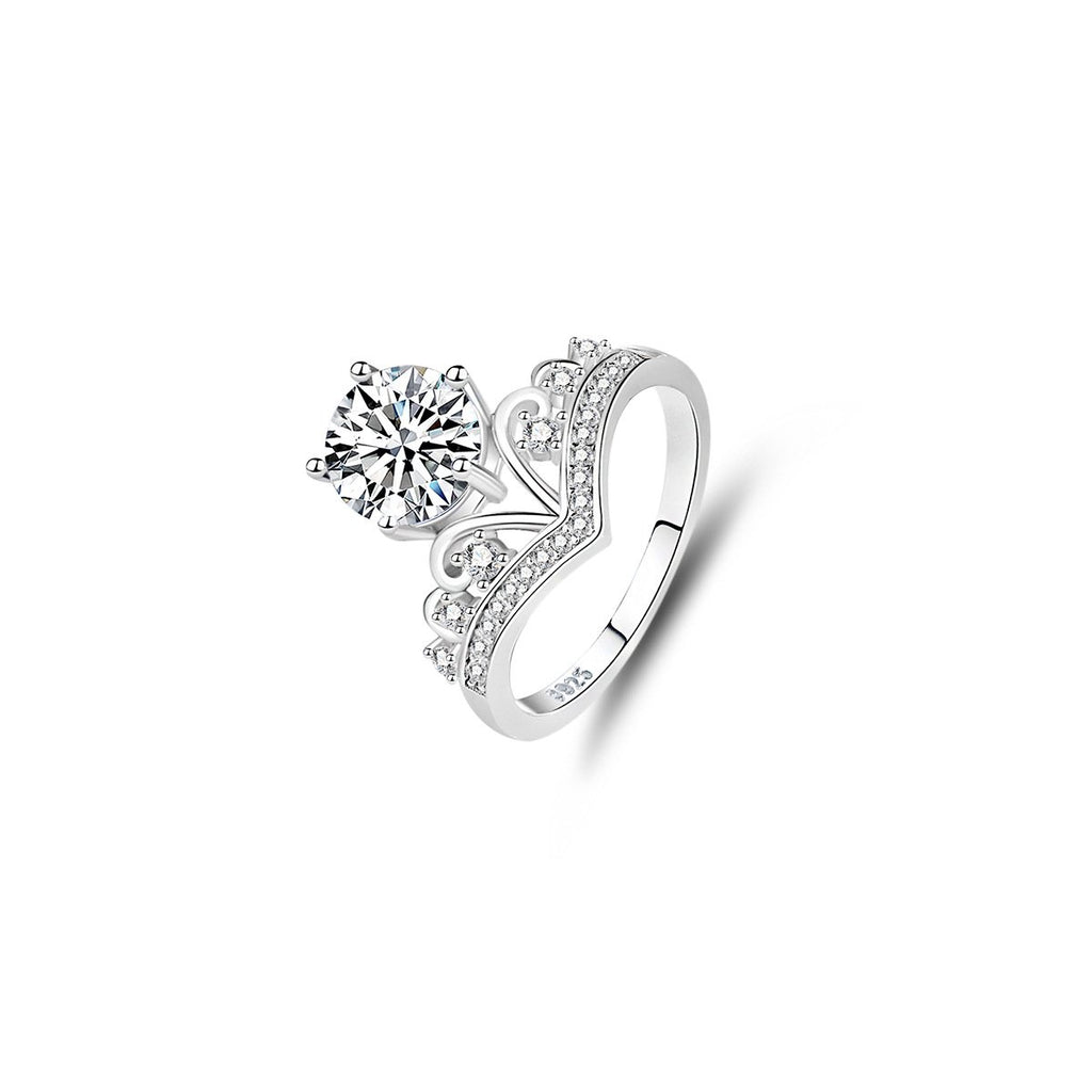 2ct Round Brilliant Solitaire Ring, Scroll Pavé Band
