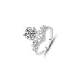 2ct Round Brilliant Solitaire Ring, Scroll Pavé Band