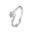 0.5ct Round Brilliant Solitaire Ring, Wave Band
