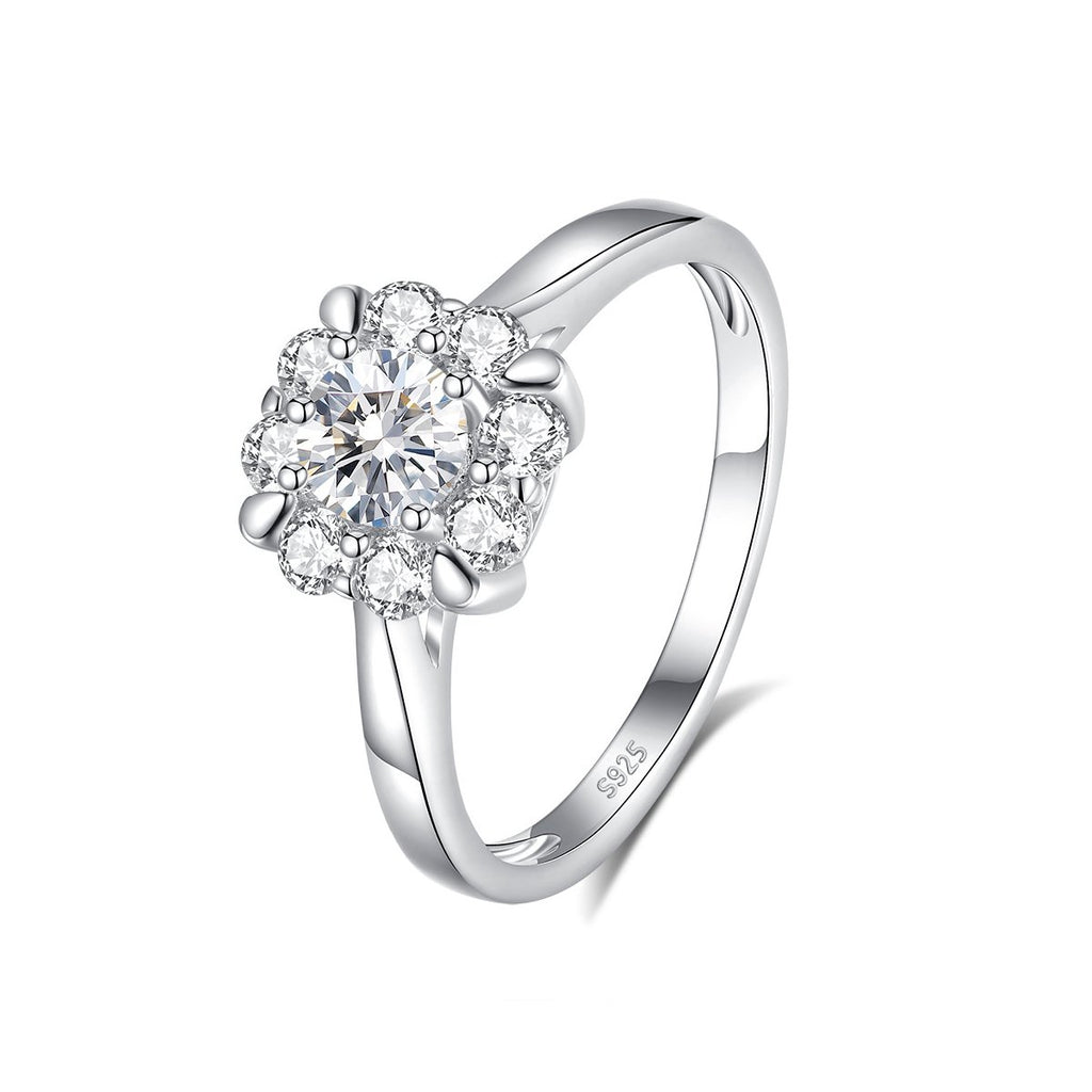 0.5ct Round Brilliant Floral Halo Ring