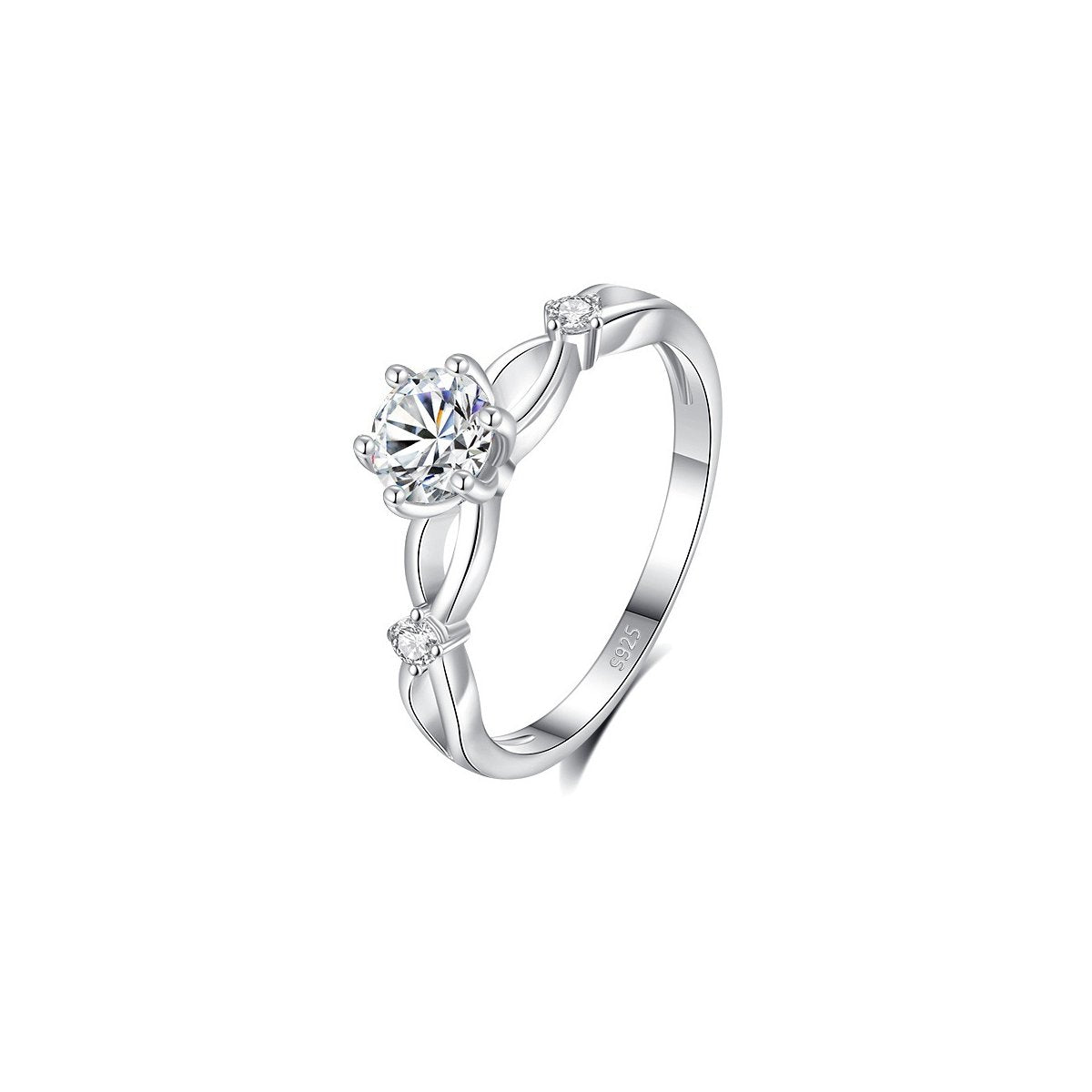 0.5ct Round Brilliant Solitaire Ring, Infinity Band