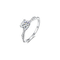1ct Round Brilliant Solitaire Ring, Pavé Wave Shoulders