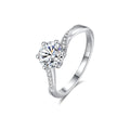 1ct Round Brilliant Solitaire Ring, Pavé Crossover Band (12 accent stones)