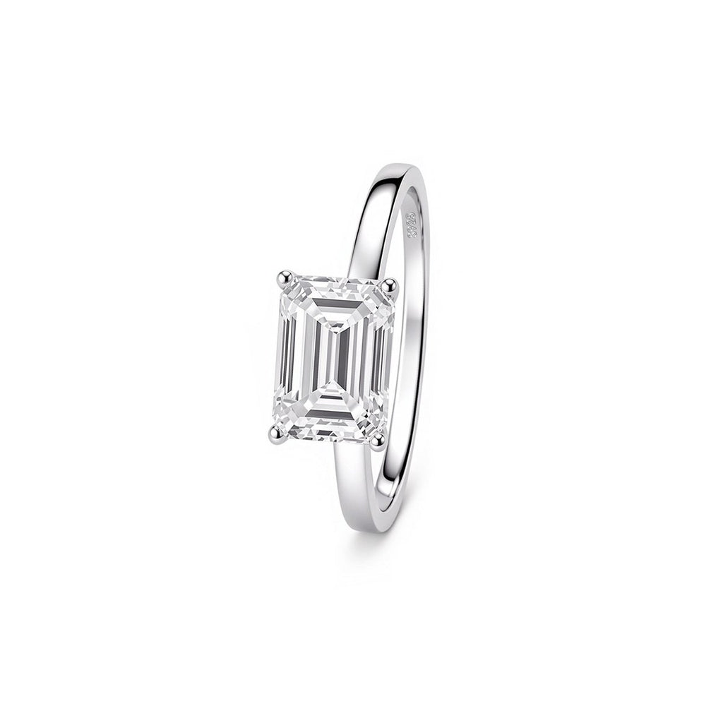 0.8ct Green Emerald Solitaire Ring