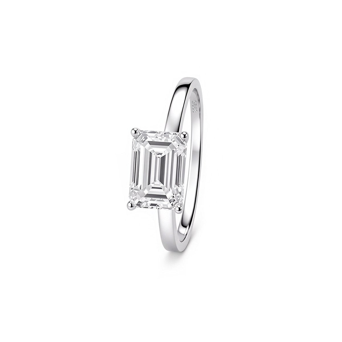 0.8ct Green Emerald Solitaire Ring