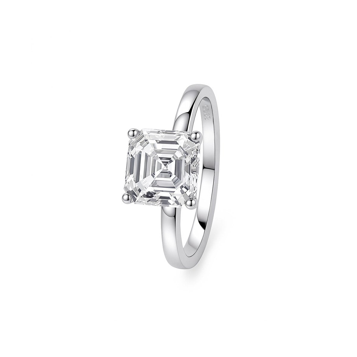 0.8ct Asscher Solitaire Ring