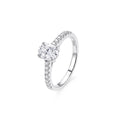 0.8ct Oval Solitaire Ring, Pavé Band
