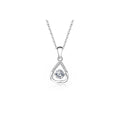0.5ct Round Brilliant Dancing Stone Heart Pendant Necklace