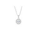 0.5ct Round Brilliant Dancing Stone Halo Pendant Necklace (16 accent stones)