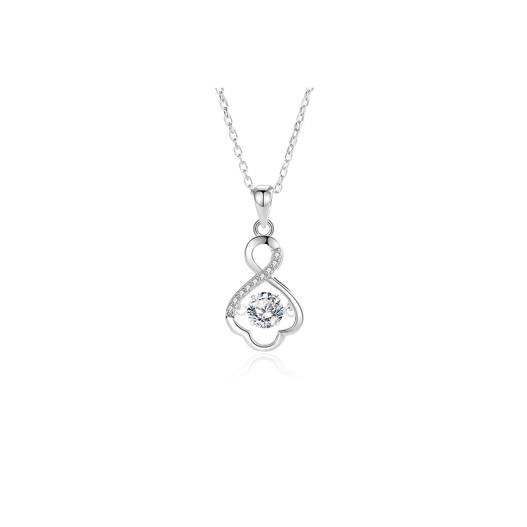 0.5ct Teal Round Brilliant Dancing Stone Infinity Pendant Necklace