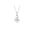 0.5ct Teal Round Brilliant Dancing Stone Infinity Pendant Necklace