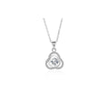 0.5ct Round Brilliant Dancing Stone Trefoil Halo Pendant Necklace