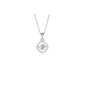 0.5ct Teal Round Brilliant Dancing Stone Cushion Halo Pendant Necklace