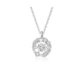 0.5ct Teal Round Brilliant Dancing Stone Swirl Pendant Necklace