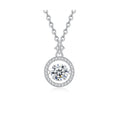 0.5ct Round Brilliant Dancing Stone Halo Pendant Necklace (30 accent stones)